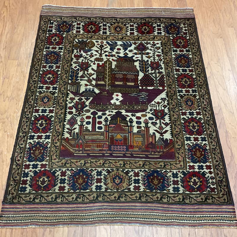 HERAT ORIENTAL Handmade Soumak Wool Rug - 4'4" x 6'