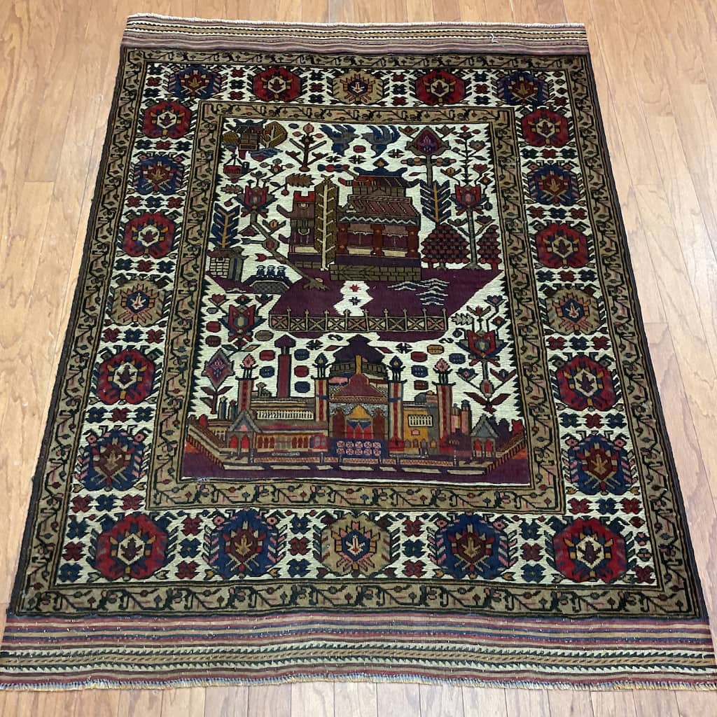 HERAT ORIENTAL Handmade Soumak Wool Rug - 4'4" x 6'