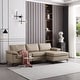 preview thumbnail 36 of 56, OVIOS Mid-Century SUEDE Leather Chaise Reversible Sofa Beige