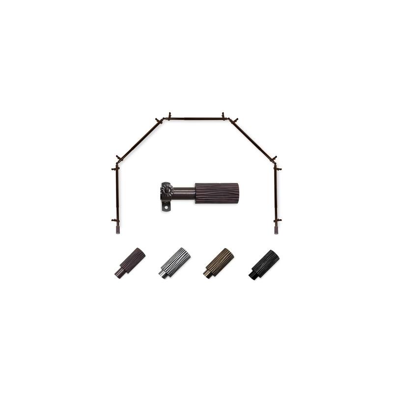 Bay Window Curtain Rod - 5 Sided Corner Rods - Cocoa Finish - Single Rod for Draperies - M