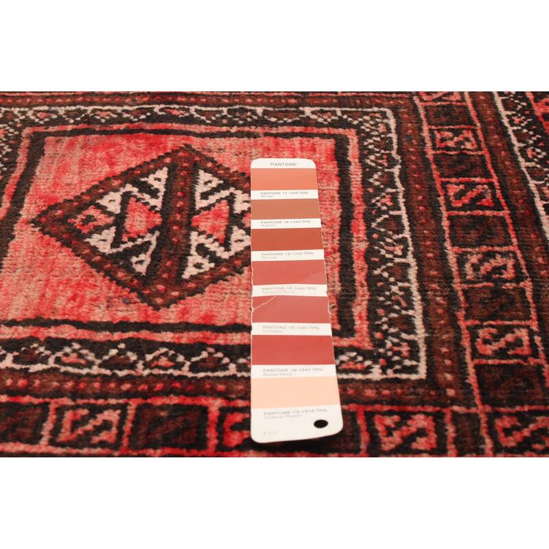 ECARPETGALLERY Hand-knotted Baluch Red Wool Rug - 3'1 x 6'2