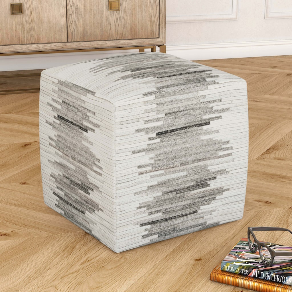 Butler Victorian Hair on Hide Ottoman