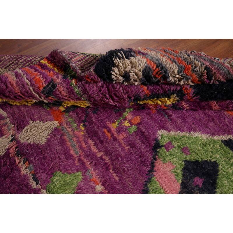 Plush Moroccan Area Rug Handmade Oriental Wool Carpet - 6'2" x 9'10"