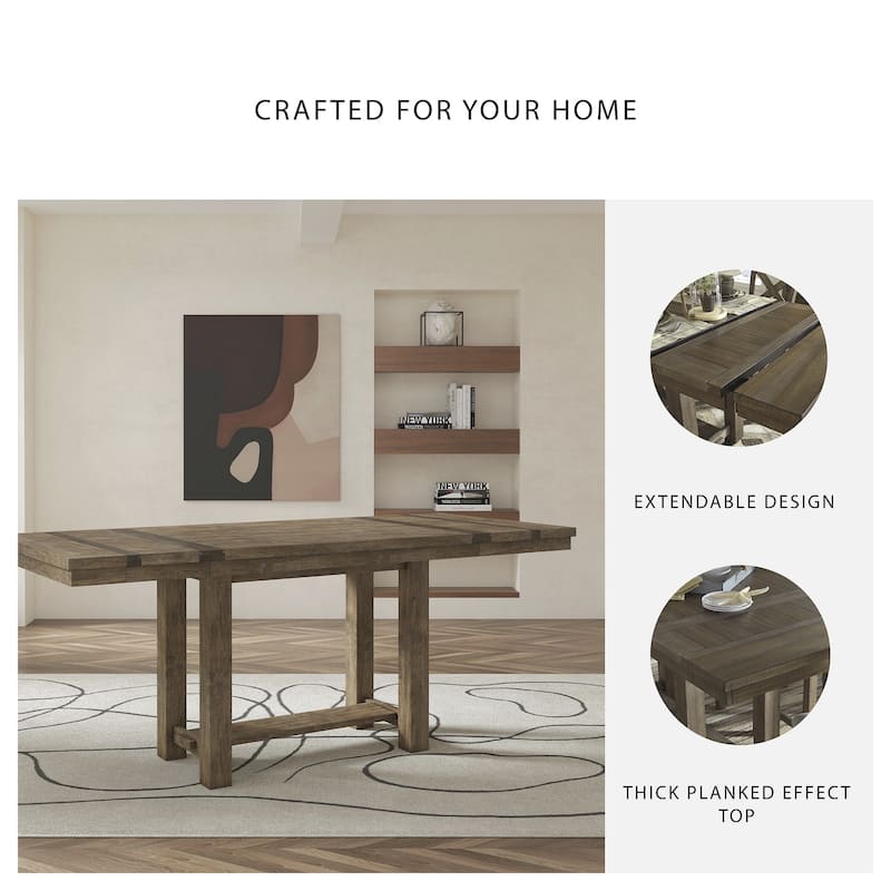 Moriville Counter Height Extension Table - Grayish Brown - 36" W x 86" D x 36" H