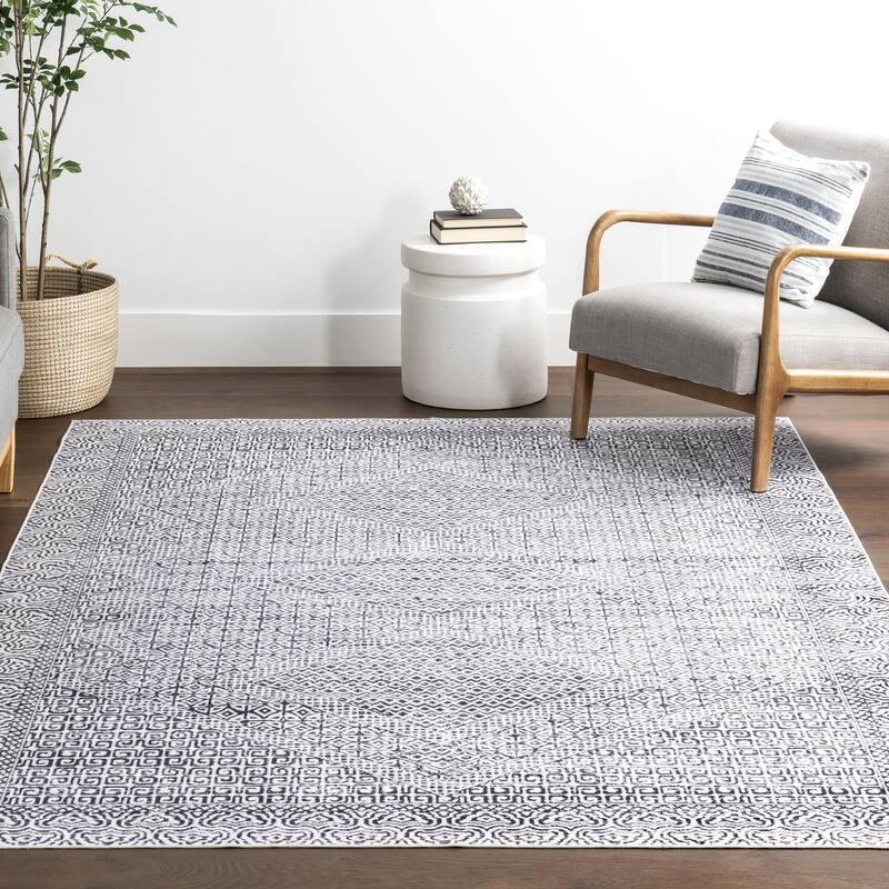 Nuloom Reya Transitional SplashGuard Machine Washable Area Rug