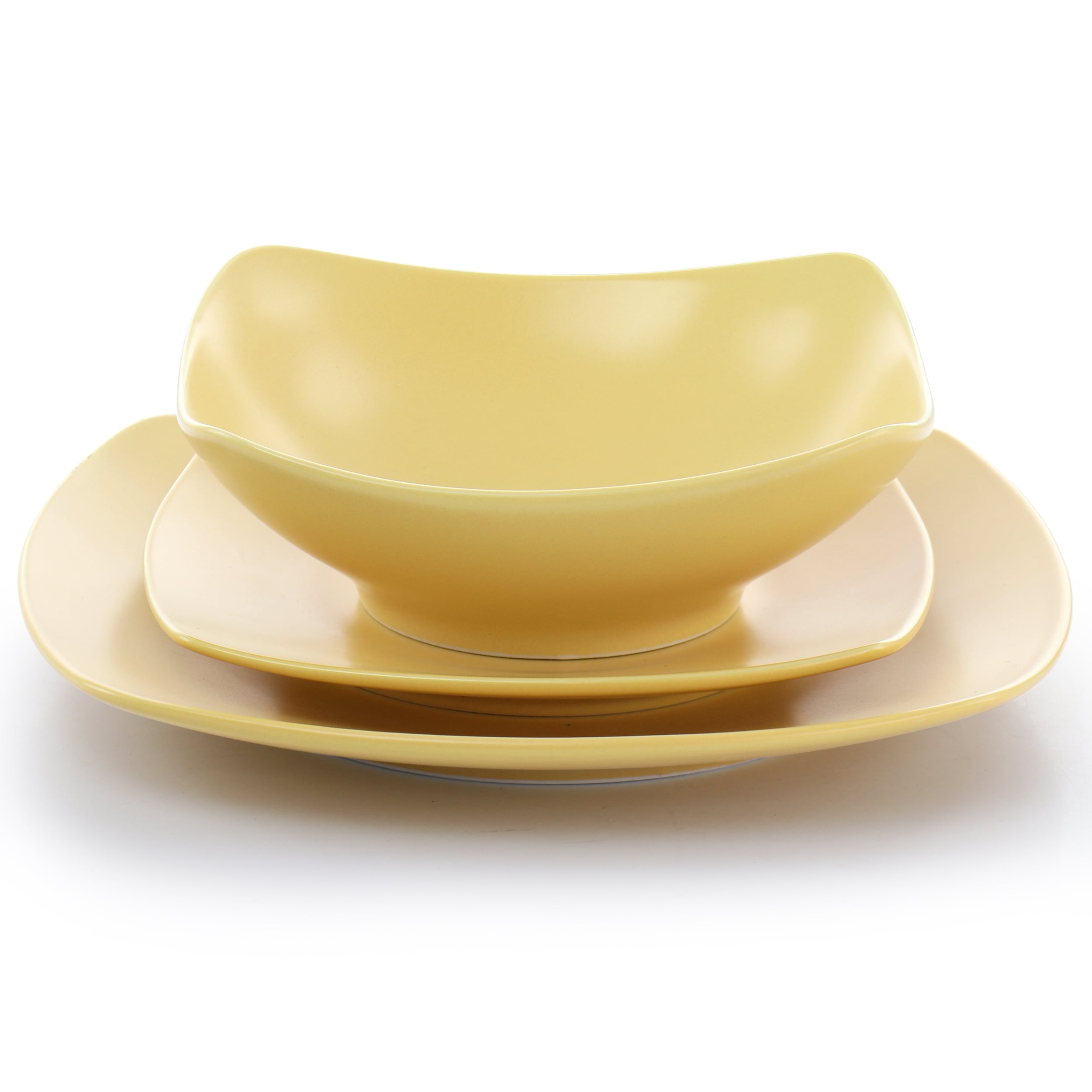 Square yellow dinnerware sets online