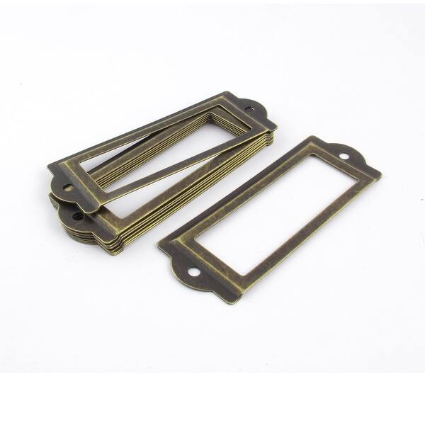 Office Library 83 x 30mm File Drawer Tag Label Holder Bronze ...