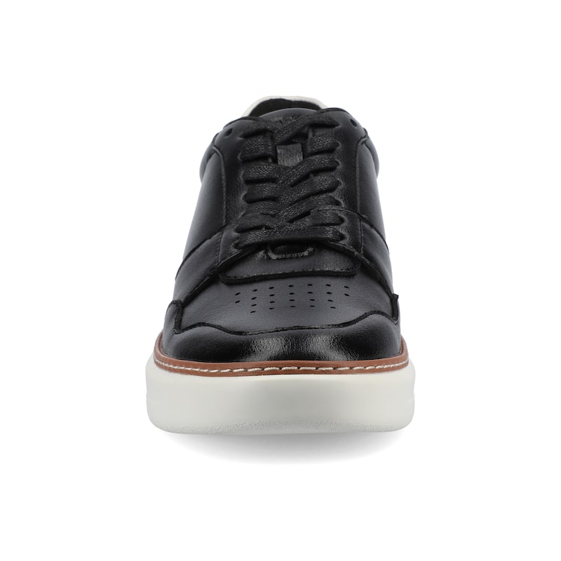Vance Mens Hustle Perforated Low Top Court Sneaker - Black - 9.5