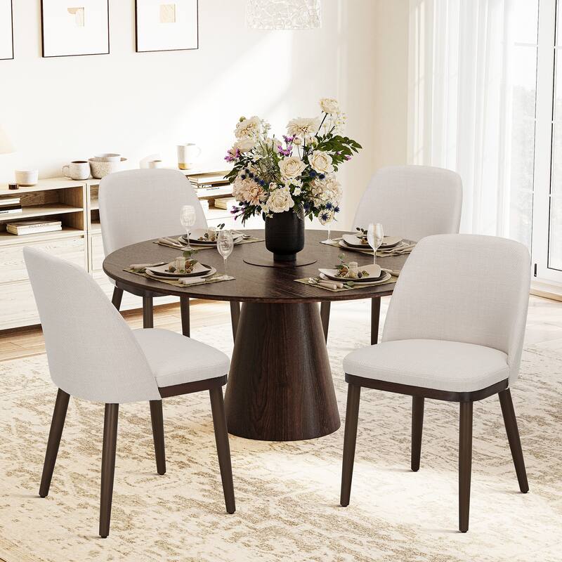 Set of 2 Upholstered Wood Dining Chairs for Dining Room, Restaurant
