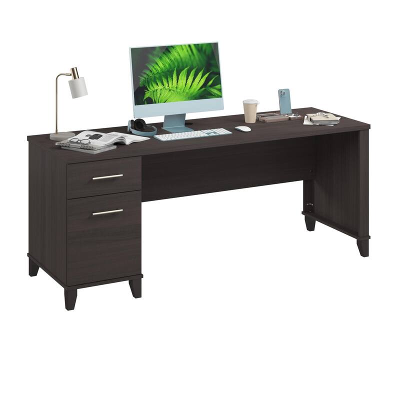 Bush Furniture Somerset 72W Office Desk with Storage Drawers - Storm Gray