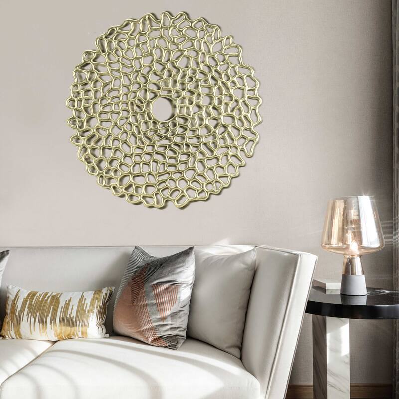 HUJI Abstract Gold Plate Wall Decor