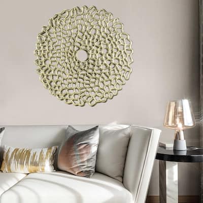 HUJI Abstract Gold Plate Wall Decor