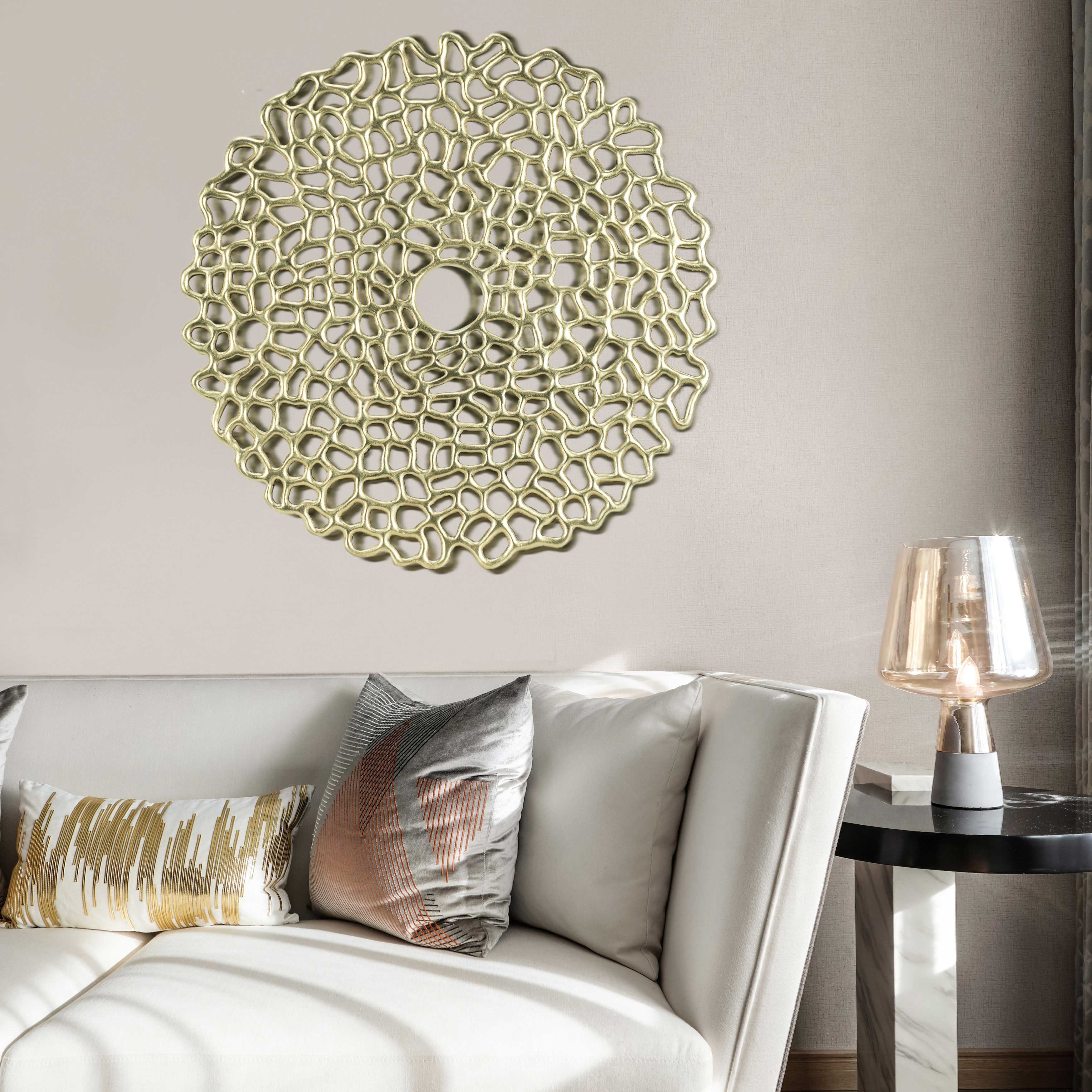 HUJI Abstract Gold Plate Wall Decor