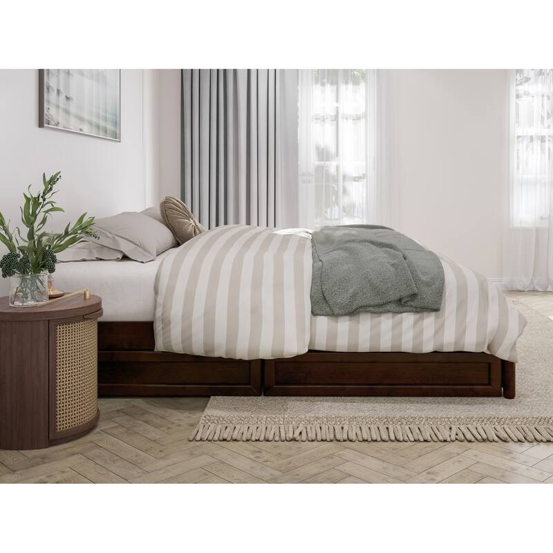 Barcelona Panel Platform Bed with Storage Drawers