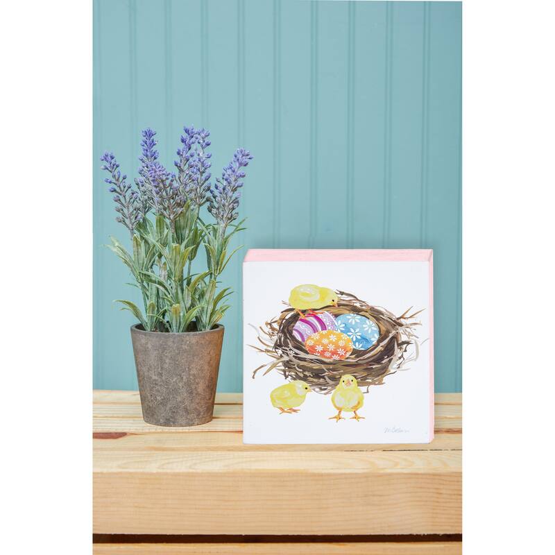 Eggs & Nest Block Easter Shelf Sitter Centerpiece