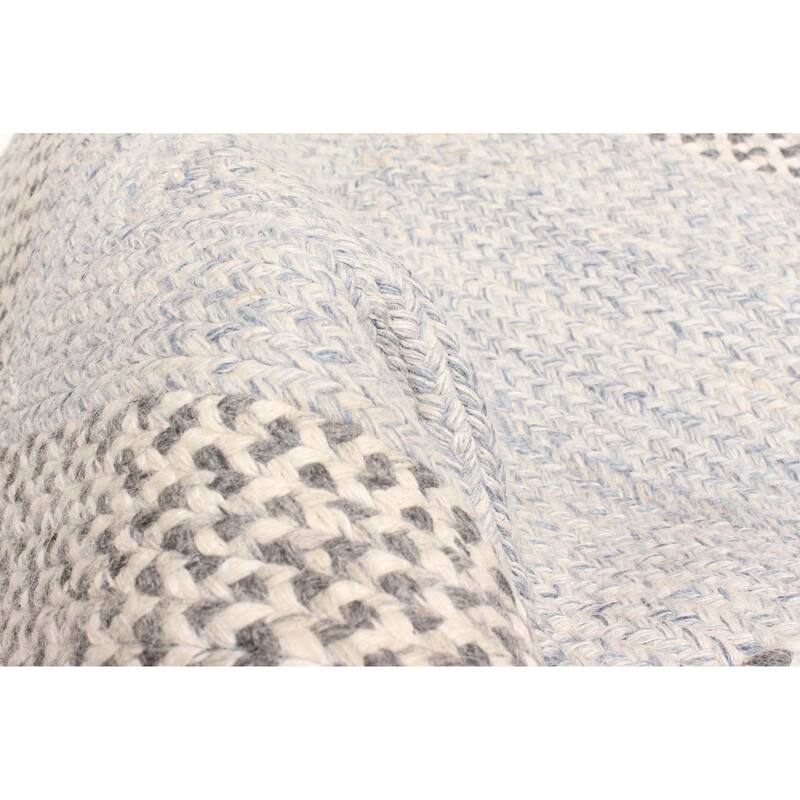 ECARPETGALLERY Braid weave Sienna Light Grey Wool Rug - 2'6 x 4'6