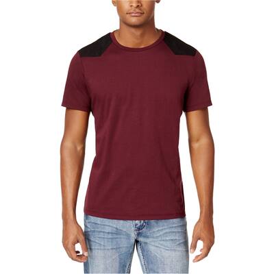I-N-C Mens Faux-Suede Piece Basic T-Shirt