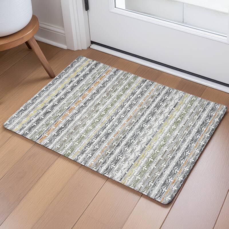 Machine Washable Indoor/ Outdoor Stripe Bramlage Chantille Rug