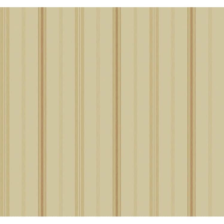 Seabrook Designs Dickens Stripe Unpasted Wallpaper - 27 in. W x 27 ft. L - Metallic Sand