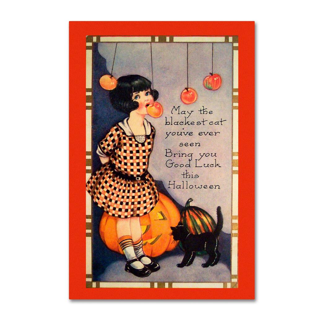 Vintage Apple Collection 'Halloween Apple Bobbing' Canvas Art