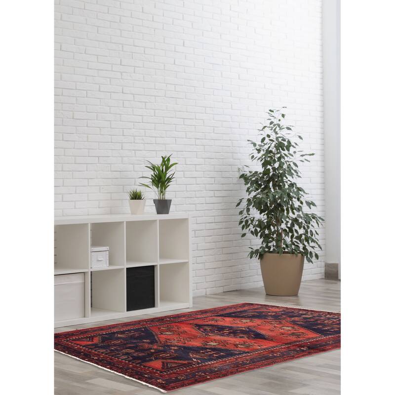 ECARPETGALLERY Hand-knotted Andelz Dark Navy, Red Wool Rug - 3'5 x 6'3