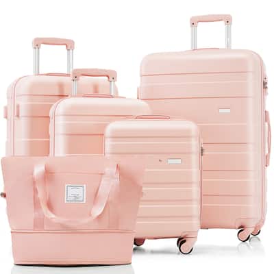 5-Piece Luggage Set with Expandable Travel Bag-Includes 16", 20", 24", 28" Suitcases with 360° Spinner Wheels