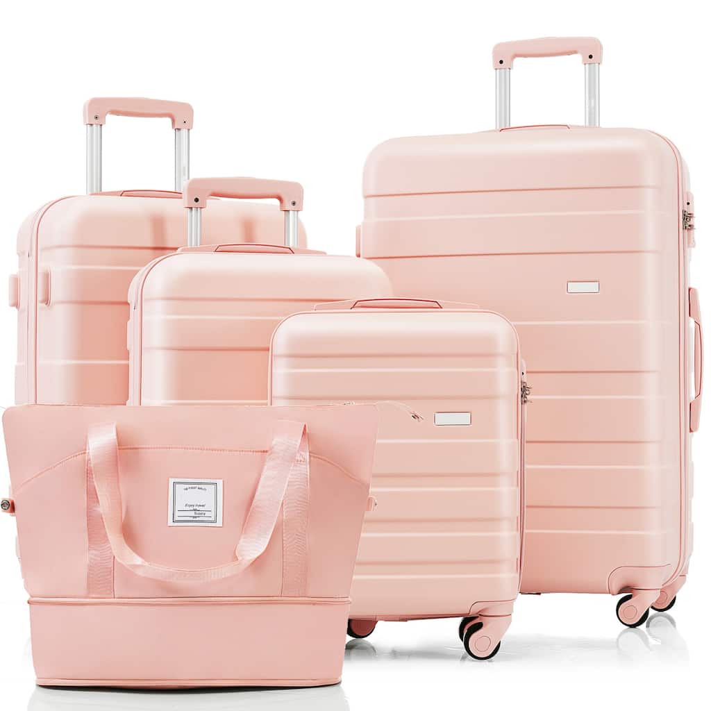 5-Piece Luggage Set with Expandable Travel Bag-Includes 16", 20", 24", 28" Suitcases with 360° Spinner Wheels