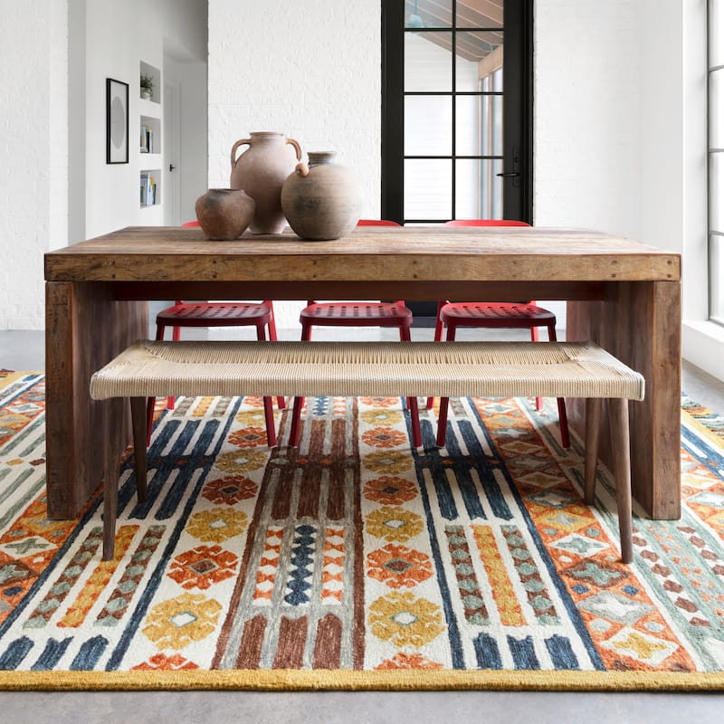 Alexander Home Santa-Fe Boho Hand-Hooked Wool Rug