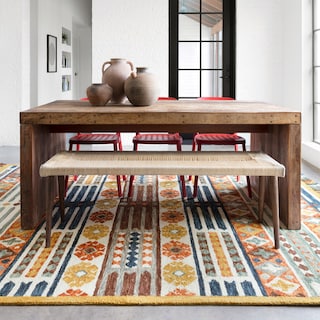 Alexander Home Santa-Fe Boho Hand-Hooked Wool Rug