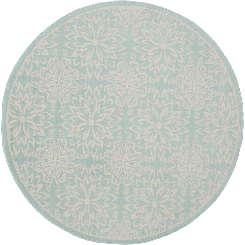 Nourison Jane Floral Medallion Indoor only Area Rug - 5'3" x Round - Ivory/Green