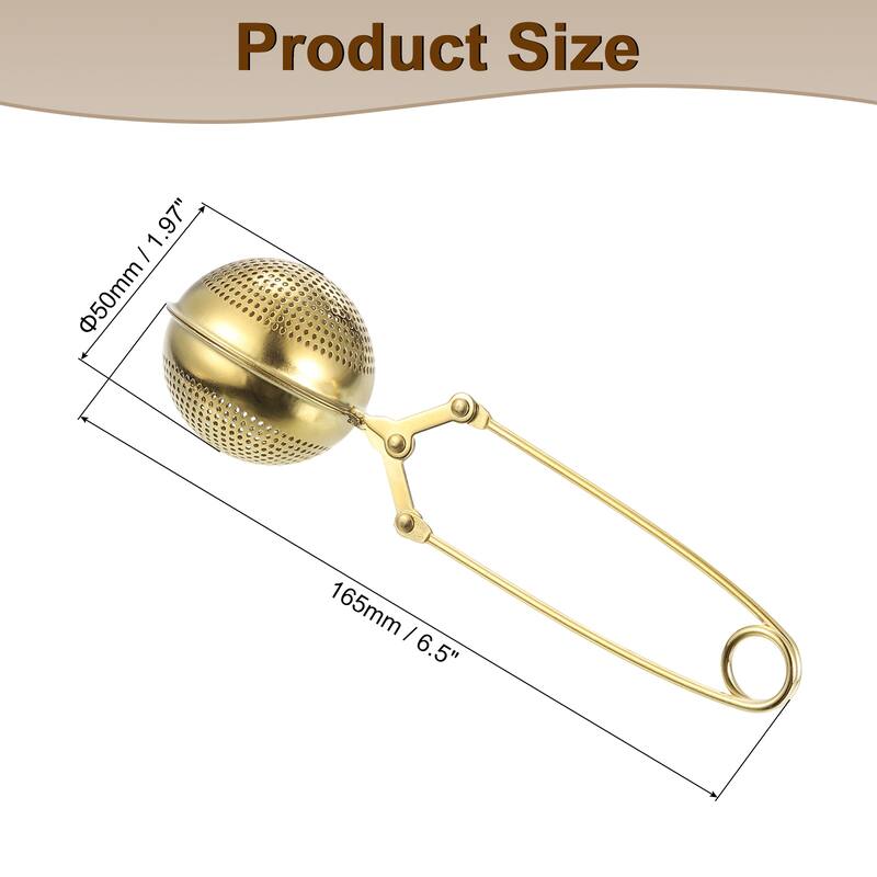 1 Pcs Ball Snap Tea Ball Infuser, Tea Strainer, Tea Steeper - Gold