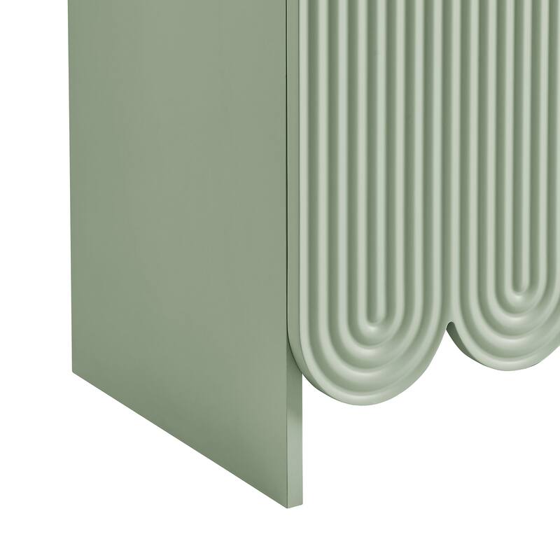 Dahlia 78 Inch Fluted and Scalloped Arched Storage Cabinet