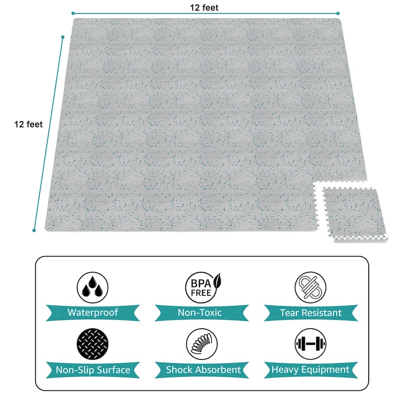 Sorbus 144 Sq. Ft. Wood Grain Floor Tiles Foam Mat EVA Interlocking Mats Tile 3/8-Inch Thick Flooring Wood Puzzle Exercise Mats