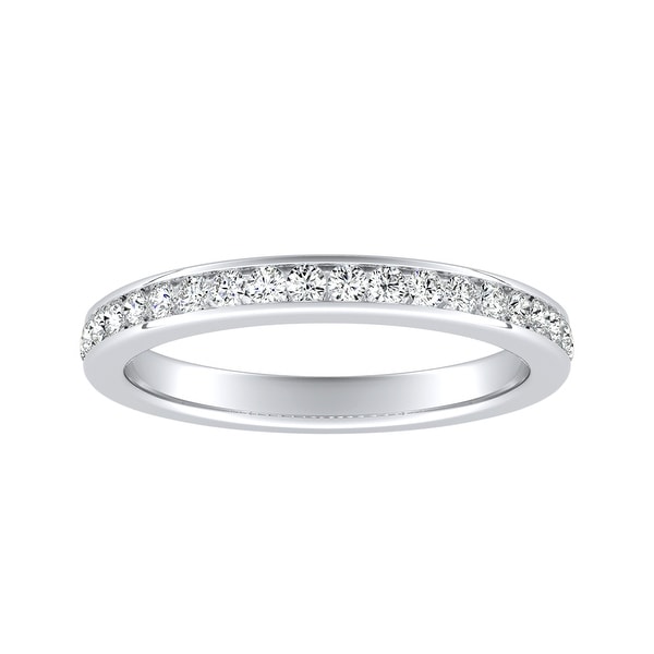 Auriya 14k Gold Classic Moissanite Wedding Band 1/4ctw. Opens flyout.