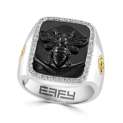 EFFY Men's 925 Sterling Silver Diamond Ring - White