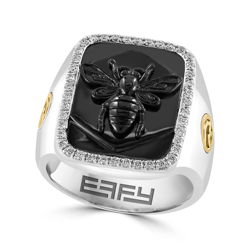 EFFY Men's 925 Sterling Silver Diamond Ring - White