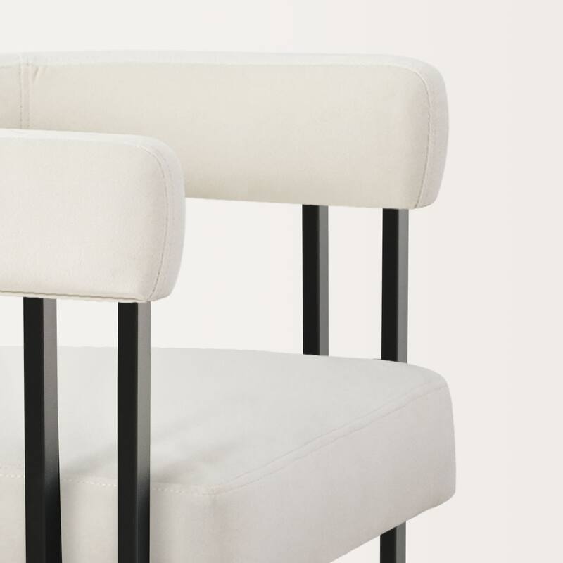 24" Seat Height Upholstered Velvet Solid back Counter Stool (Set os 2)