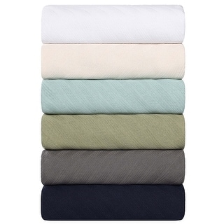 Superior Milan Cotton Textured Striped Lightweight Woven Blanket