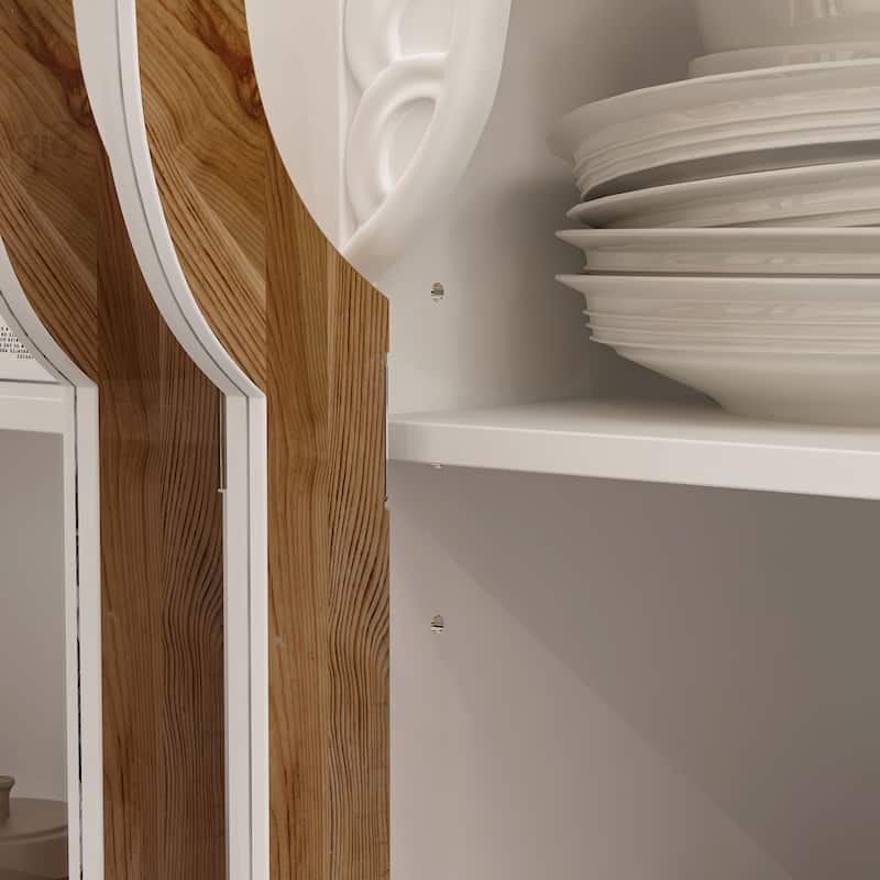 Wooden Carved Bathroom Cabinet Accent Cabinet Sideboard Acrylic Glass