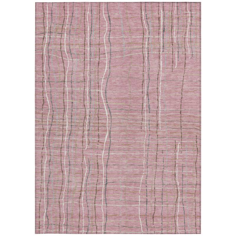 HomeRoots Striped Transitional Rectangle Outdoor Rug