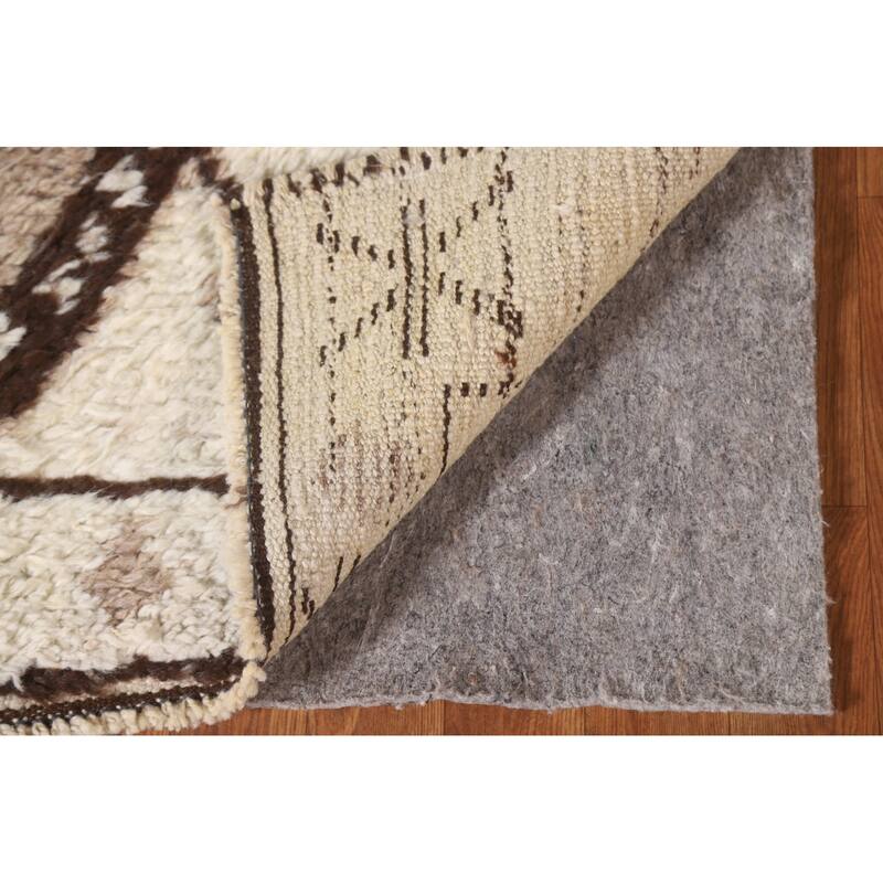 Plush Geometric Anatolian Turkish Runner Rug Hand-knotted Wool Carpet - 3'7"x 11'2"