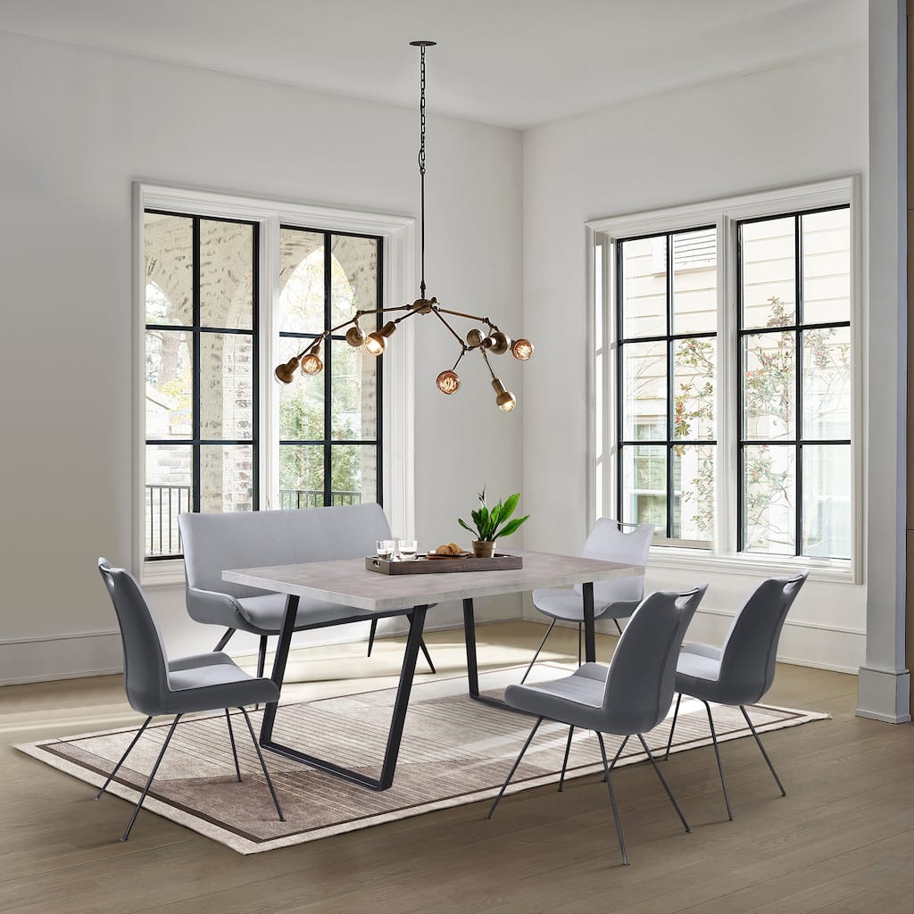 Coronado Mid-Century 6 Piece Dining Set with Bench and 4 Chairs
