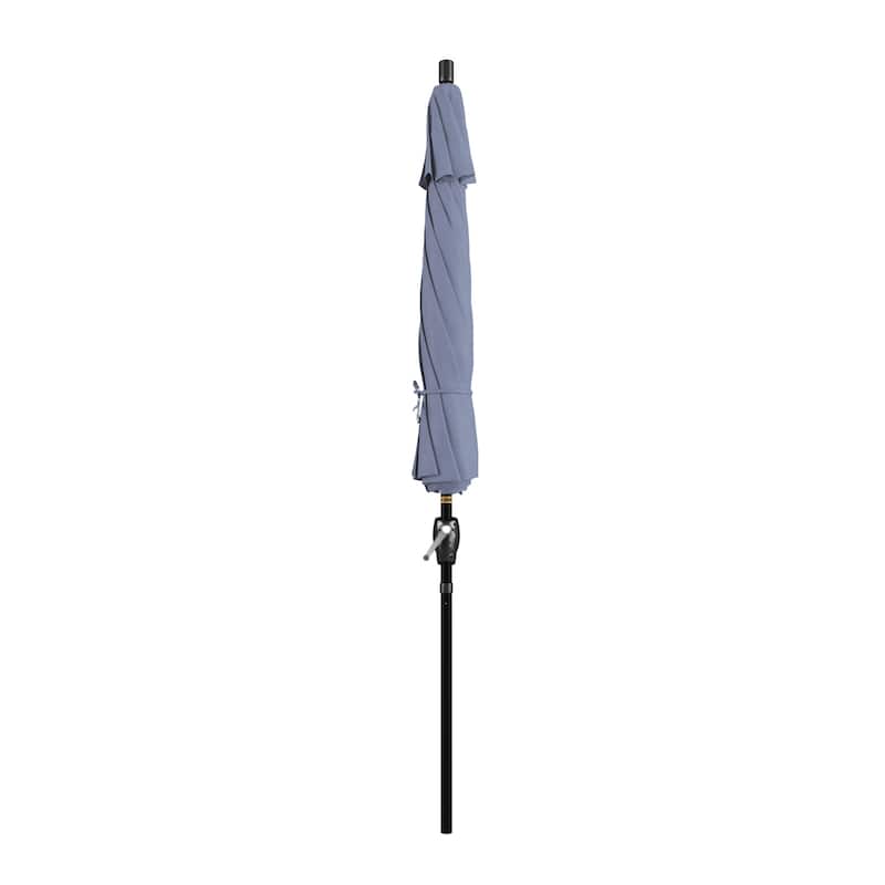California Umbrella 9-foot Round Crank Lift, Push ButtonTilt, Black Frame Finish, Aluminum Patio Umbrella with Sunbrella Fabric