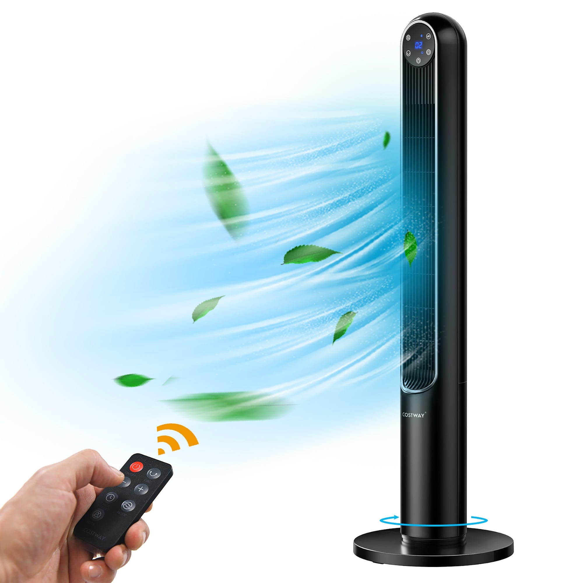 HOMCOM Mobile Air Cooler, Evaporative Ice Cooling Fan Water Conditioner Humidifier Unit with 3 Modes, 3 Speed, Remote Controller