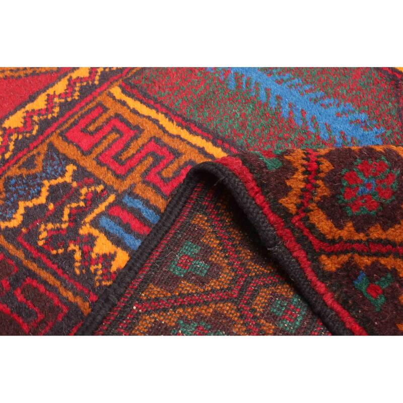 ECARPETGALLERY Hand-knotted Teimani Red Wool Rug - 3'3 x 6'9