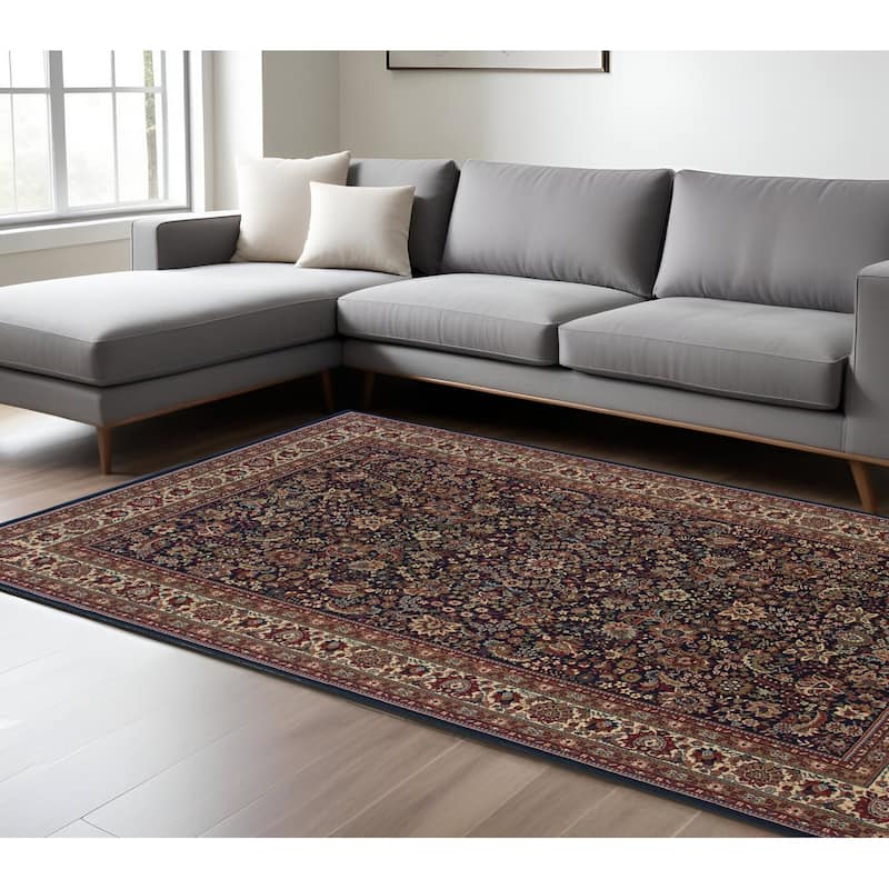 HomeRoots Oriental Traditional Runner Area Rug - 153.54' X '118.11' X '0.43 - Blue/Red