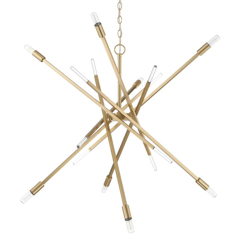 Hunter Vicontessa Alturas Gold 8-Light Large Chandelier - Entry, Dining Room, Living Room - Modern, Sputnik