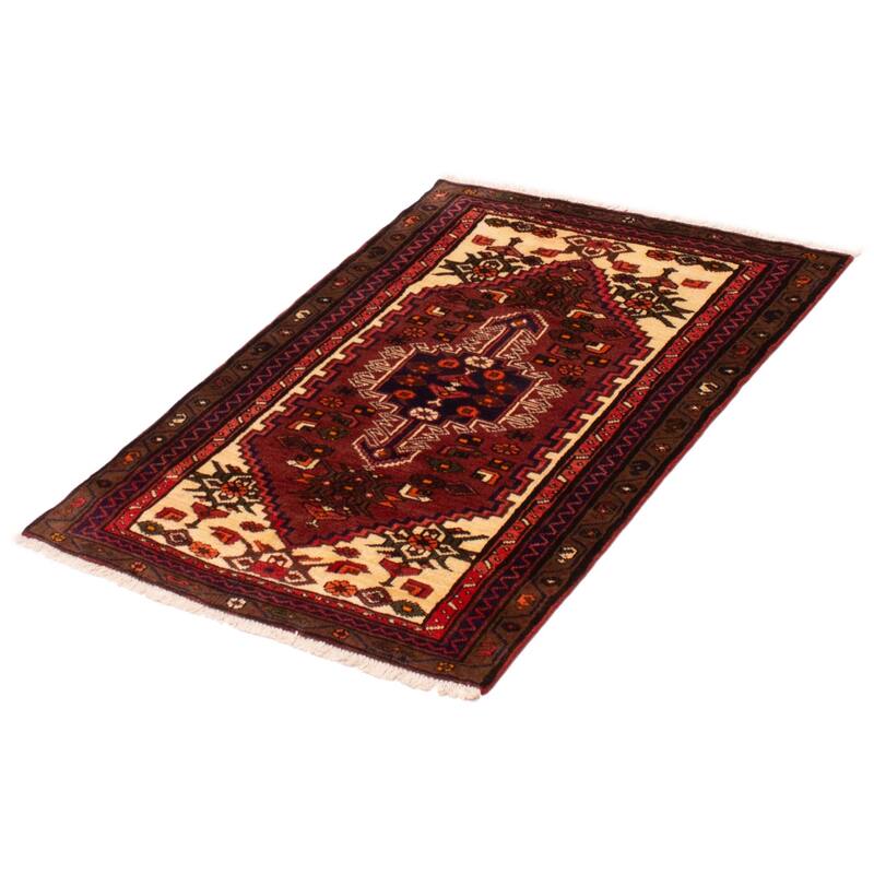 ECARPETGALLERY Hand-knotted Andelz Red Wool Rug - 3'3 x 4'7