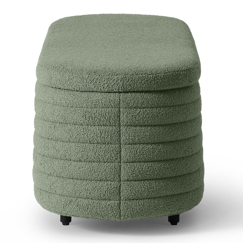 Bayville Sherpa Polyester Flip Top Storage Ottoman - 54"