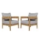 preview thumbnail 16 of 29, Brooklyn Outdoor Acacia Wood Club Chair with Cushions (Set of 2) by Christopher Knight Home